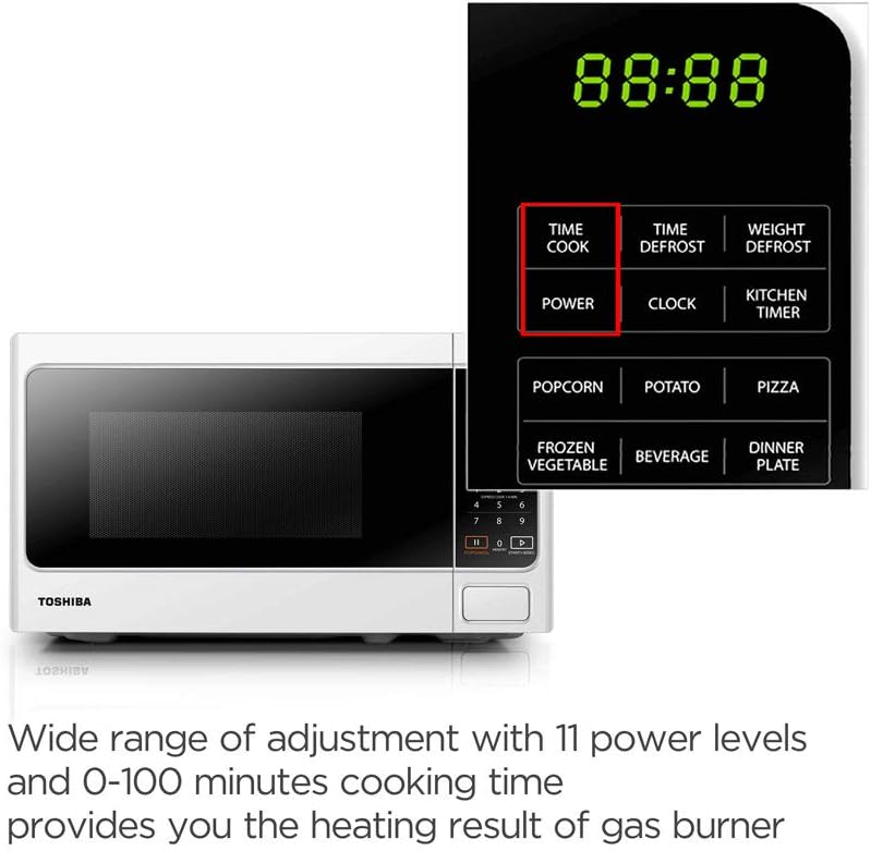 TOSHIBA 20 Liter 800W Digital Solo Small Microwave With 11 Power Levels, One-touch Express Cook with 6 Preset Recipe, Defrost - Image 4