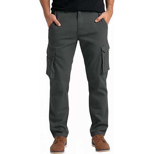 Mens Cargo Combat Work Trousers Chino Cotton 6 pocket full Pant size 32-44