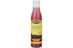 Alessi Balsamic Vinegar Reduction, Autentico from Italy, Ideal on Caprese Salad, Fruits, Cheeses, Meats, Marinades, Raspberry
