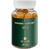WEEM Immune Support Gummies - Vitamin C - Zinc - Echinacea - Health System Support - Alternative to Pills, Gluten-Free, Natural Supplement for Kids and Adults - 1 Pack