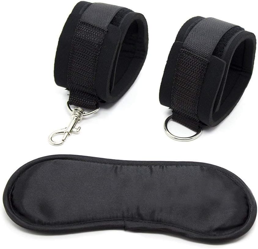 RoomFunning Nylon Handcuff with Blindfold for Bedroom Cosplay Set