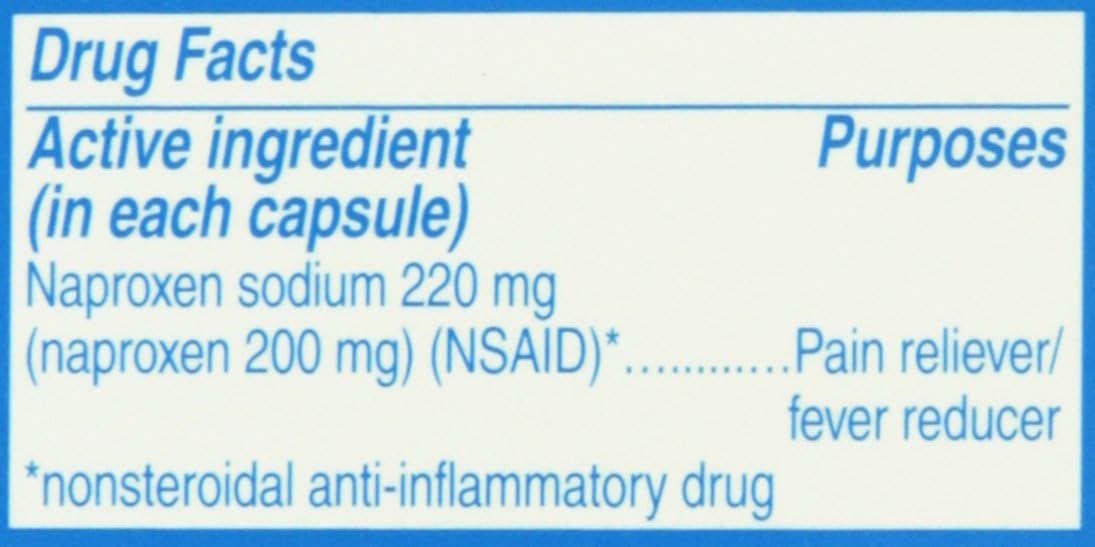 Aleve Liquid Gels with Naproxen Sodium, 220mg (NSAID) Pain Reliever/Fever Reducer, 20 Count: Health & Personal Care