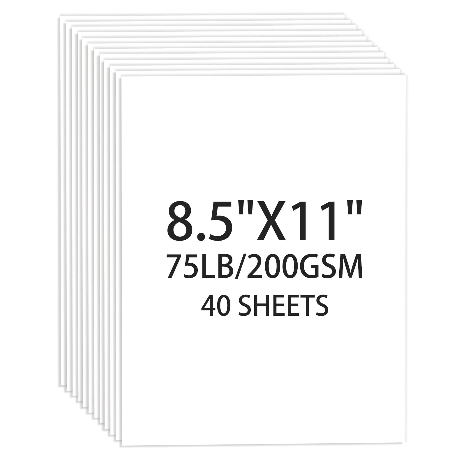 Photo 1 of White Cardstock 8.5 X 11, 40 Sheets Card Stock, 75lb/ 200gsm Copy Paper, Cardstock Printer Paper For Art, Drawing, Invitations, DIY Cards, Watercolor, Craft, Construction, School & Office Supplies