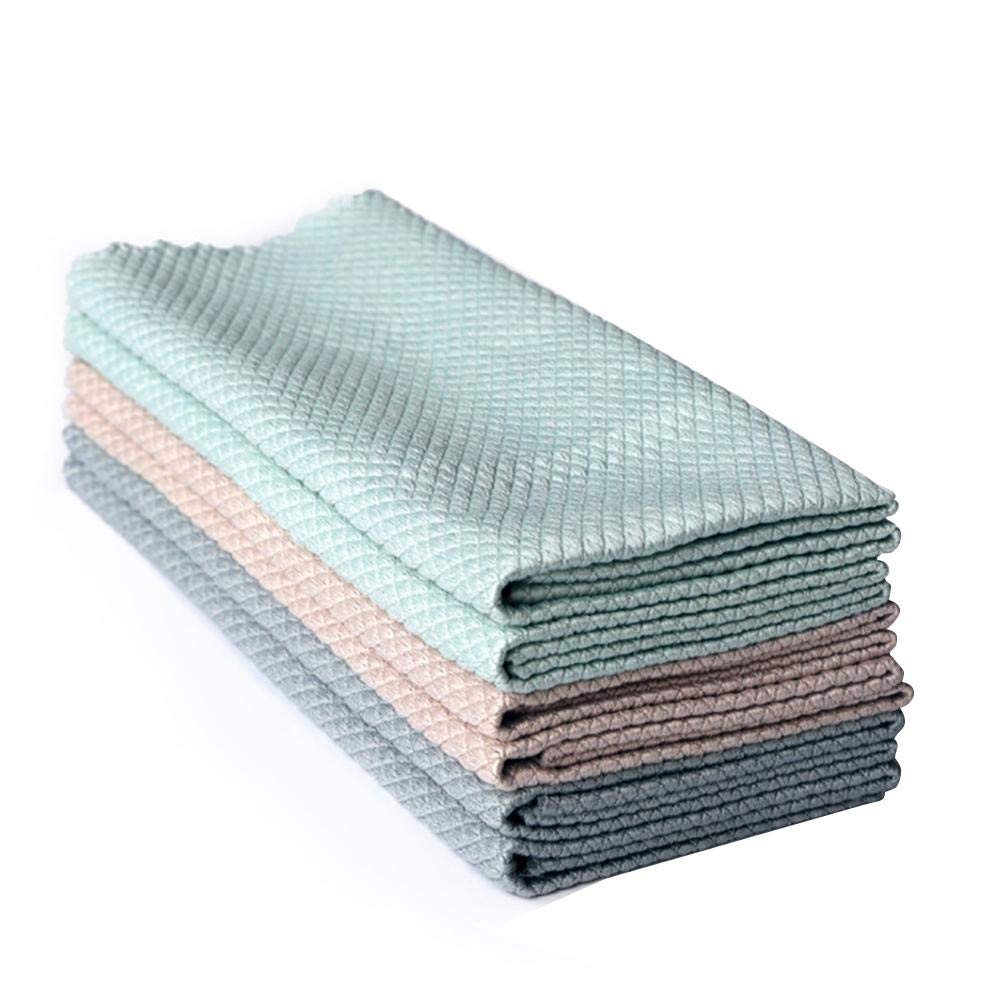 Tixiyu Cleaning Cloth, 3pcs Special Fish Scale Rag for Glass Cleaning, No Traces, 30*40cm Housework Cleaning Towels Cloth, Kitchen Oil Removal, Non-Marking, Absorbent, Quick Drying, Non-linting Towel
