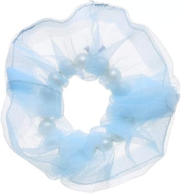 Amazon Onlyou 内側パールシンプルシュシュ 韓国 シンプル パール シュシュ ヘアゴム ポニー 髪留め 簡単 アクセサリー おしゃれ 可愛い 大人 レディース かわいい ヘアアクセサリー ライトブルー バレッタ クリップ 通販