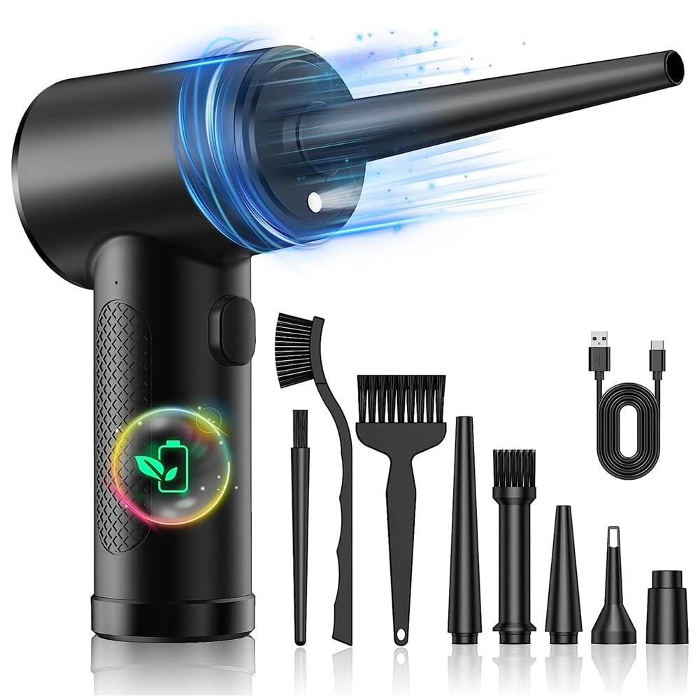 Hopbucan Compressed Air Dust Blower Black Plastic Air for Laptop,Sofa,Car, Equipment