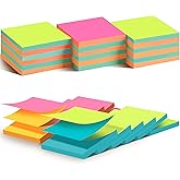 (18 Pads) Pop Up Alternating Color Sticky Notes 3x3 in for Office, School | Dispenser Refills, Strong Adhesive Memo Pad Bulk, Clean Removal