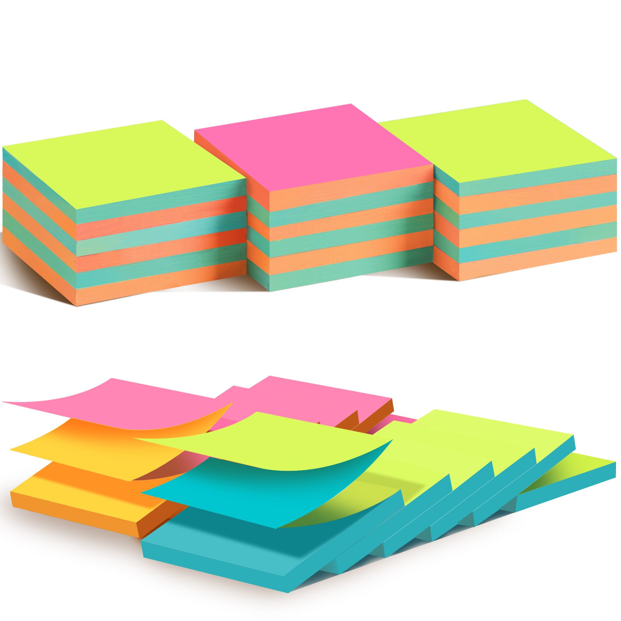 Photo 1 of (18 Pads) Pop Up Sticky Notes 3x3 Refills, Alternating Color, Strong Adhesive Memo Pad Bulk, Suitable for Home, Office, School, Clean Removal
