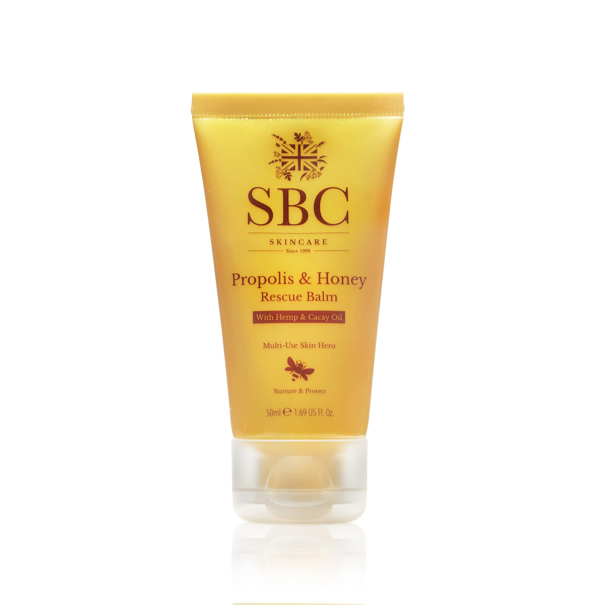 SBC Skincare Propolis & Honey Rescue Balm - 50ml | Versatile And Soothing Balm | Multi-Purpose, Rapid Relief Balm
