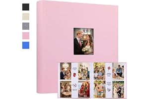 Photo Album 4x6 600 Photos with Writing Space Linen Cover with Front Window Picture Album, 600 Photos 4x6 Photo Album Book fo