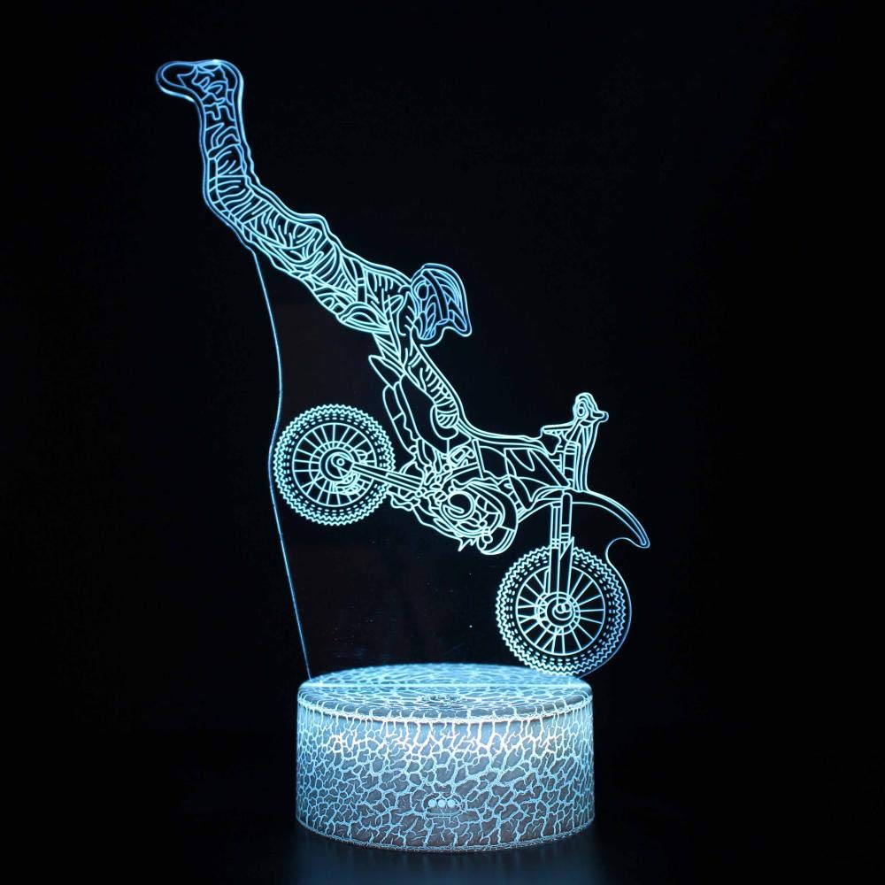 Motorradfahren LED Nachtlicht 3D Illusion Lampe Kinder Nachtlampe