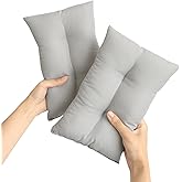Luv4babe Small Pillow Mini Pillow 2 Pack 11" x 7" for Travel, Sleeping, Nap, Tiny Pillows for Neck, Lumbar, Pet Dogs, Grey