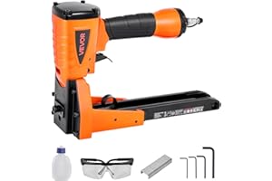 VEVOR Pneumatic Carton Closing Stapler, 13 Gauge Pneumatic Cardboard Staple Gun for 1-3/8 inch Crown 5/8" & 3/4" Length, Dept