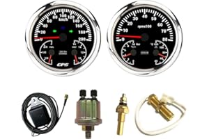 ELING 110mm 2 Gauge Kit GPS Speedometer 200KM/H Tachometer 8000RPM Fuel Level Water Temp. 40-120℃ Voltmeter 12V with Sensor f