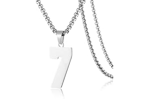 SKQIR Number Necklace for Men Black Baseball Jersey Number Pendant for Boys Athletes Number Chain Pendant for Boys Sport Stainless Steel necklace Stocking Stuffers Christmas New Year Gifts for Men