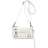 Haytijoe Triple Zip Crossbody Purses Small Crossbody Bags for Women Cell Phone Purse Soft Leather Cross Body Clutch Purse