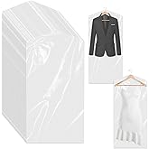 100 Pack Plastic Dry Cleaning Bags 23.6x35.4 Inch Garment Bags for Hanging Clothes Clear Dry Cleaner Covers Transparent Dust-Proof Clothing Covers for Suits Coats Uniforms Laundrette