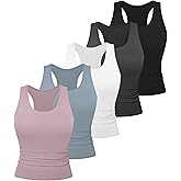 Dalavch 5 Pack Women's Workout Racerback Tank Tops Crop Spandex Yoga Athletic Running Gym Sports Tops for Women