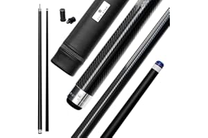 Cue-King Pool Cue Military-Grade Carbon Fibre 58” 18oz 2 Piece with 12.5mm Premium Tip Finished in Gloss Exposed Carbon Fibre, Professional Pool Cue