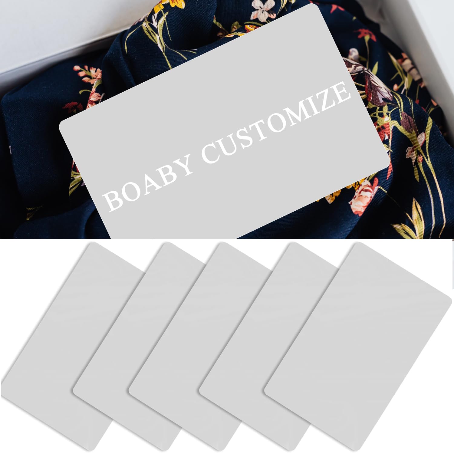 50Pcs Metal Business Cards, Blank Business Cards Aluminium Alloy Visiting Name Card Laser Engraving Card 0.22Mm/8.6X5.4Cm, For Office Customer Cards Diy Gift(Silver)