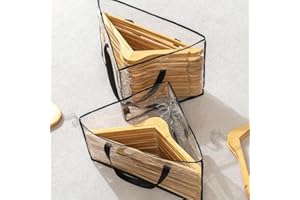 2-Pack Hanger Storage Bag Triangle, Space-Saving Wardrobe Organizer With Handle Fabric Case for Closet Laundry Drying Rack, A