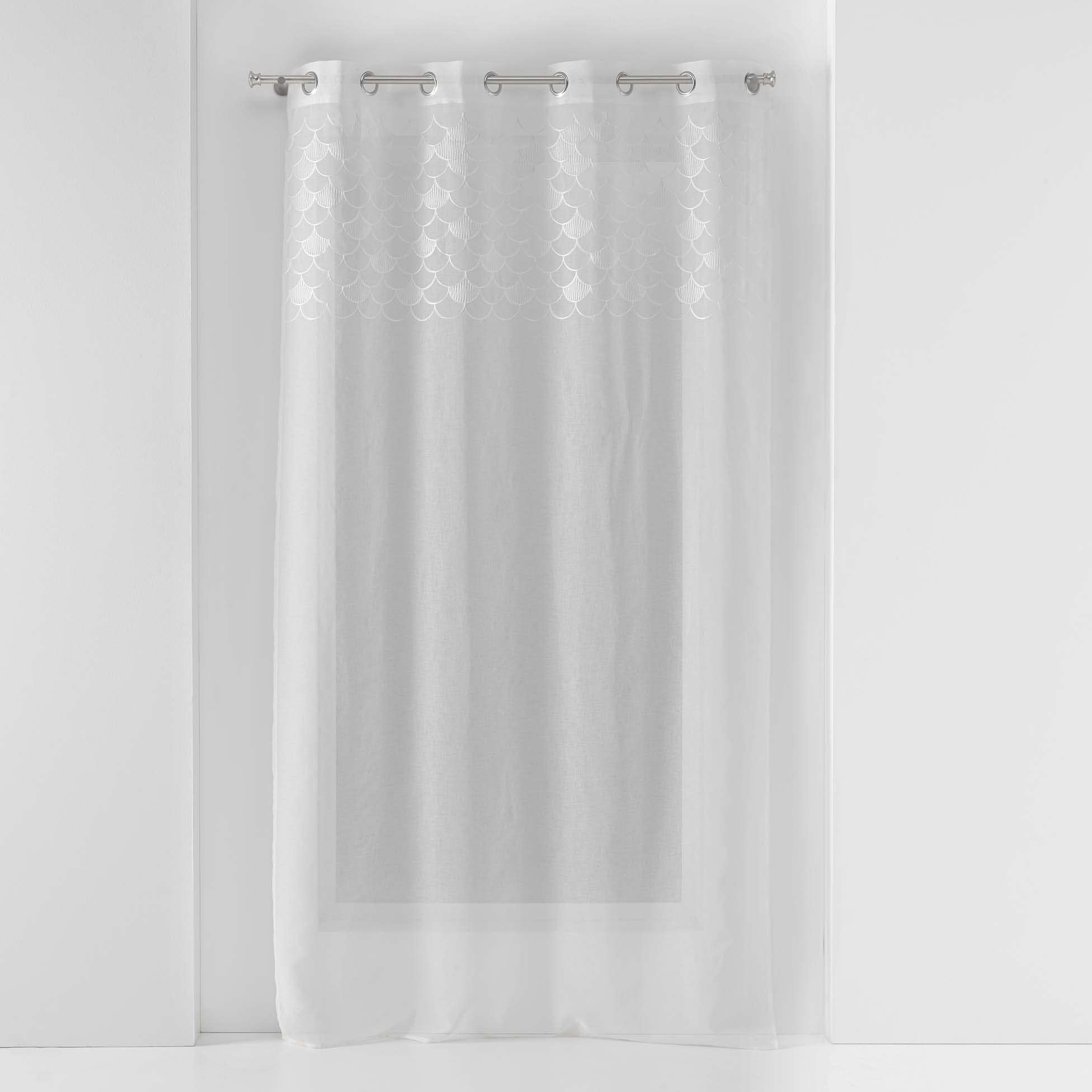 Douceur d'Intérieur, Yaelle Eyelet Curtain 135 x 240 cm Sandblasted Top Embroidery