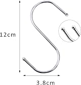 Kuou 10 Pcs S Hooks 12cm Stainless Steel Heavy Duty Hanging Hooks view 3