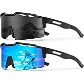 KALIYADI Polarized Sunglasses-Men Cycling Sunglasses: Sports Running Sun Glasses Men Women UV400 Golf Fishing Outdoor 3packs