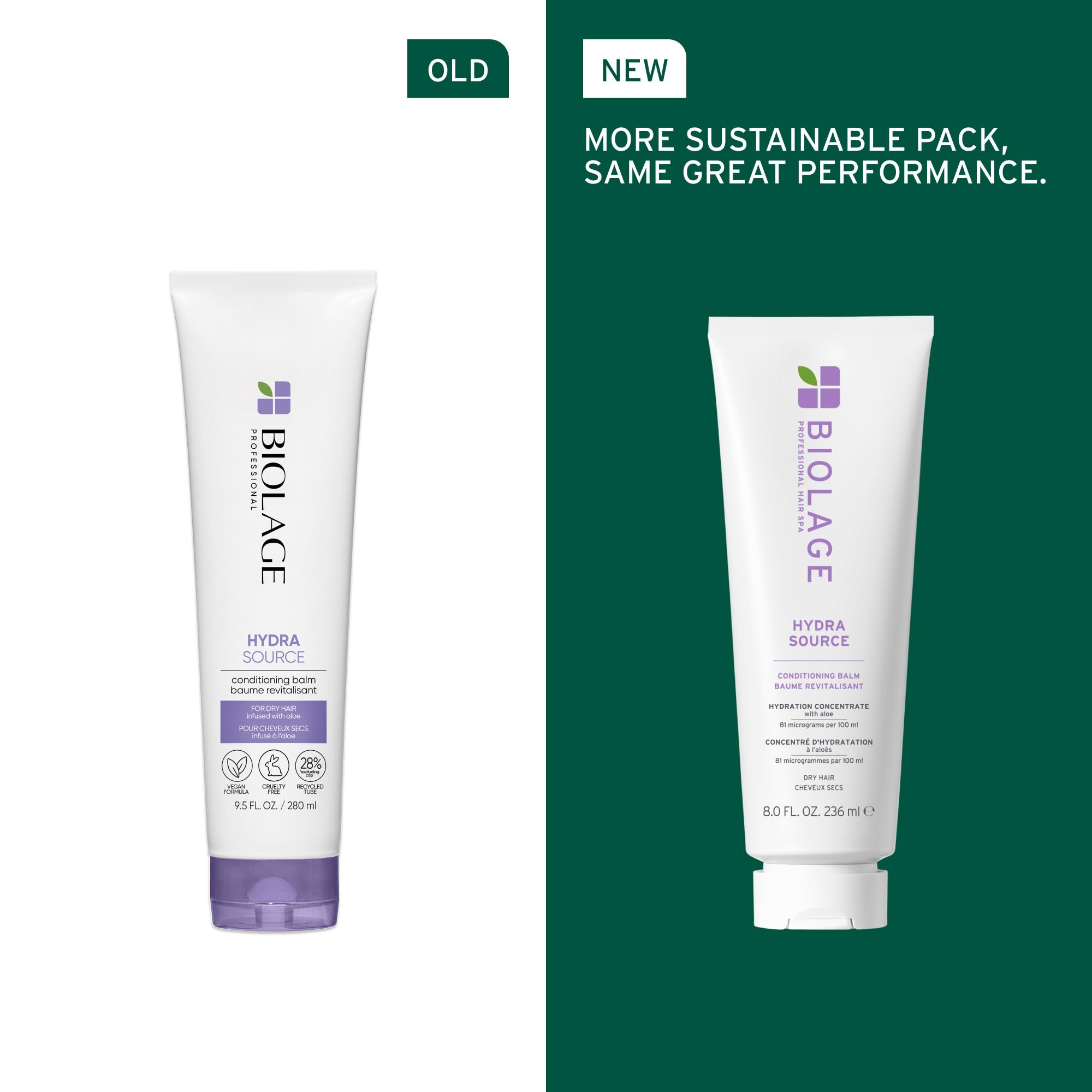 Biolage Hydra Source Conditioning Balm - Moisturizes, Detangles & Adds Softness, For Dry Hair, Infused with Fermented Aloe & Micro-Filtered Hyaluronic Acid, Vegan & Paraben-Free