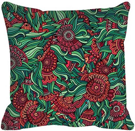 Zhoujie® Flowers Blooming Linen Cotton Cushion Pillowcase Decorative Pillow Case Cushi...