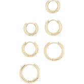 SHASHI Women's Triplès Hoops, Yellow Gold, One Size