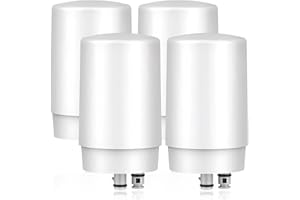 LOTVOSA Faucet Water Filter Replacement for Brita®: Sink Filter Attachment Compatible with Brita® Faucet Mount Water Filtration System for Tap Water - White - 4 Count