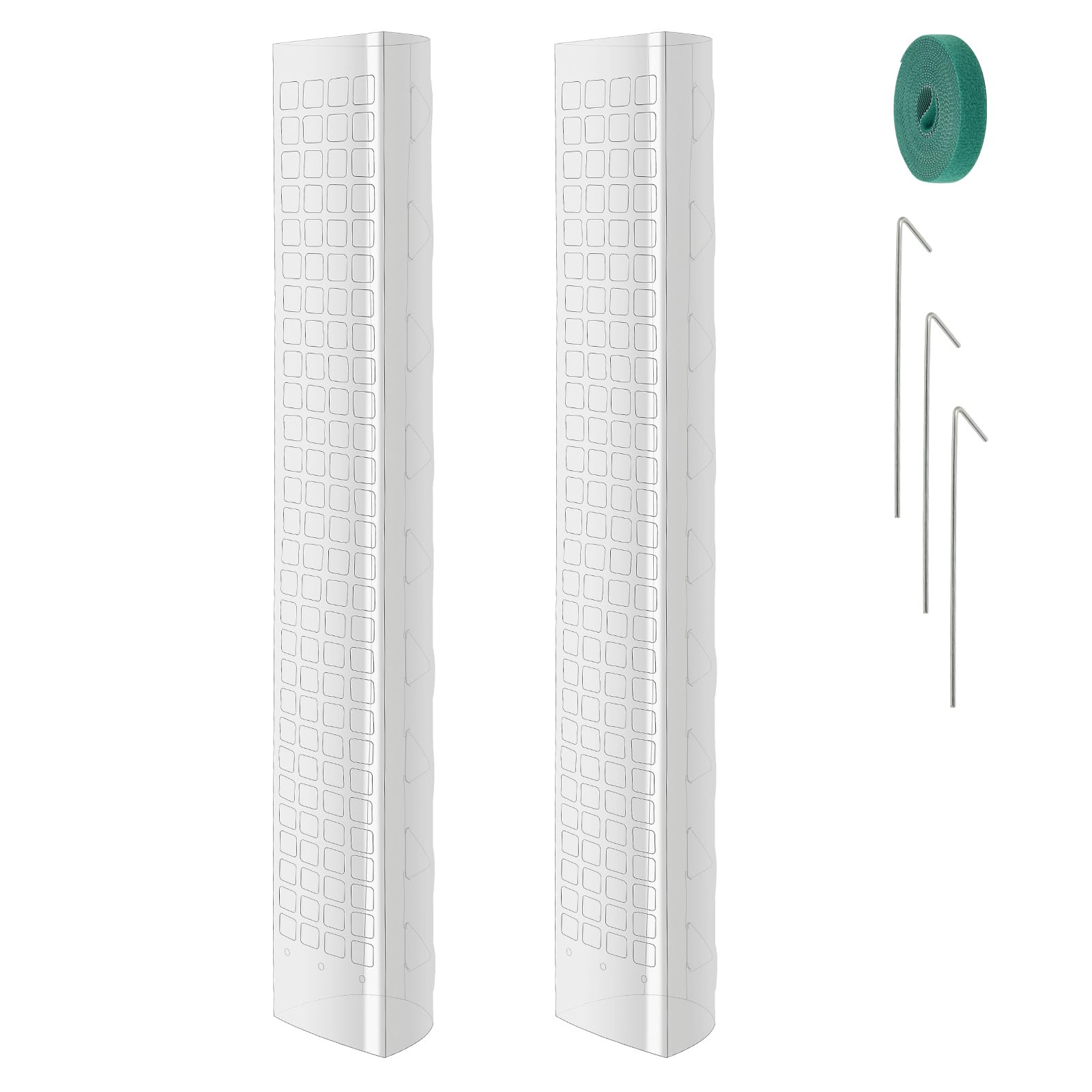 Vicloon Plastic Moss Poles, 6PCS, 24inch, Semi-cylindrical, Transparent, Plant Support Stakes for Climbing Plants