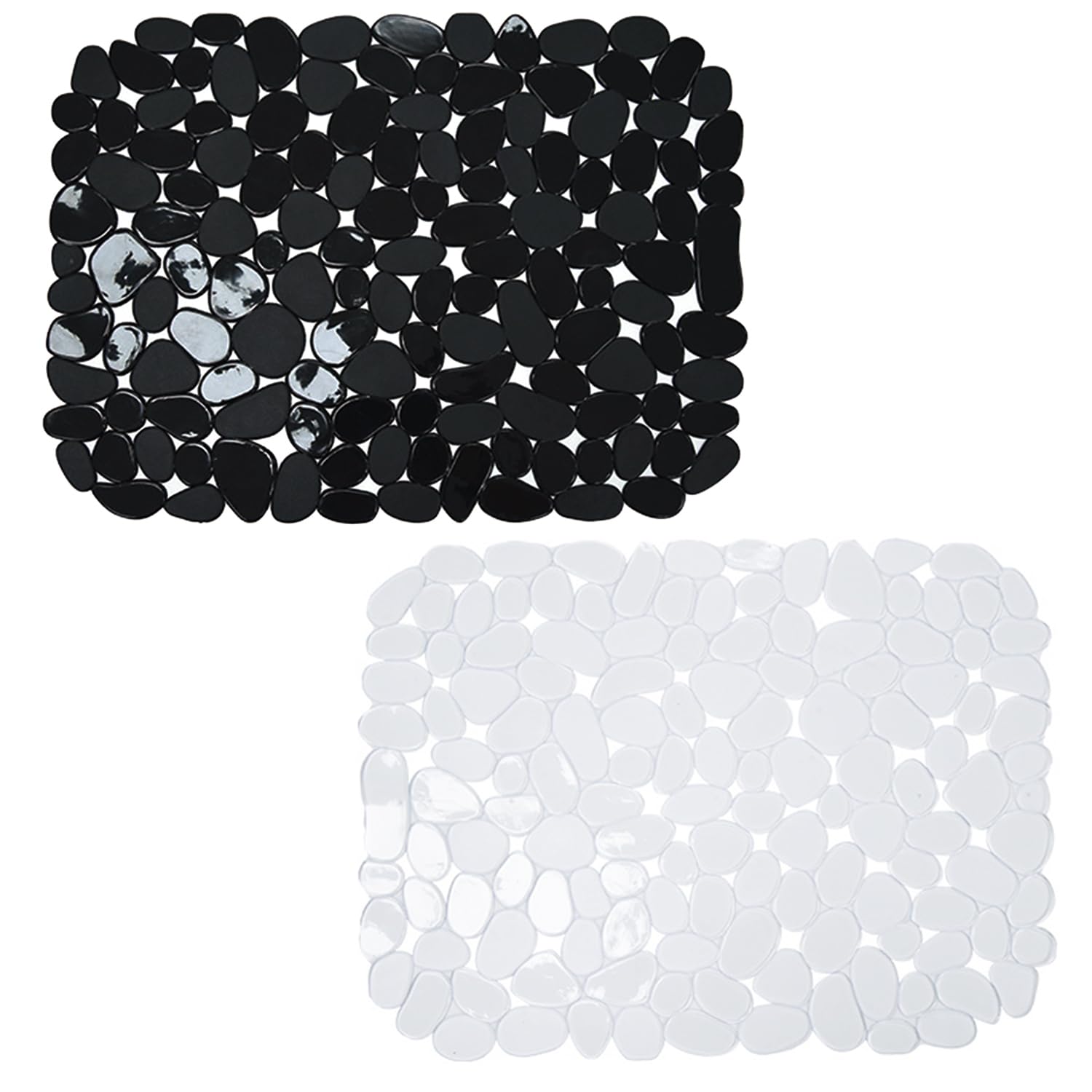 USHXVG 2-Piece Sink Drain Mat Set, Imitation Stone, PVC, Kitchen & Bathroom, Drain Board Mat