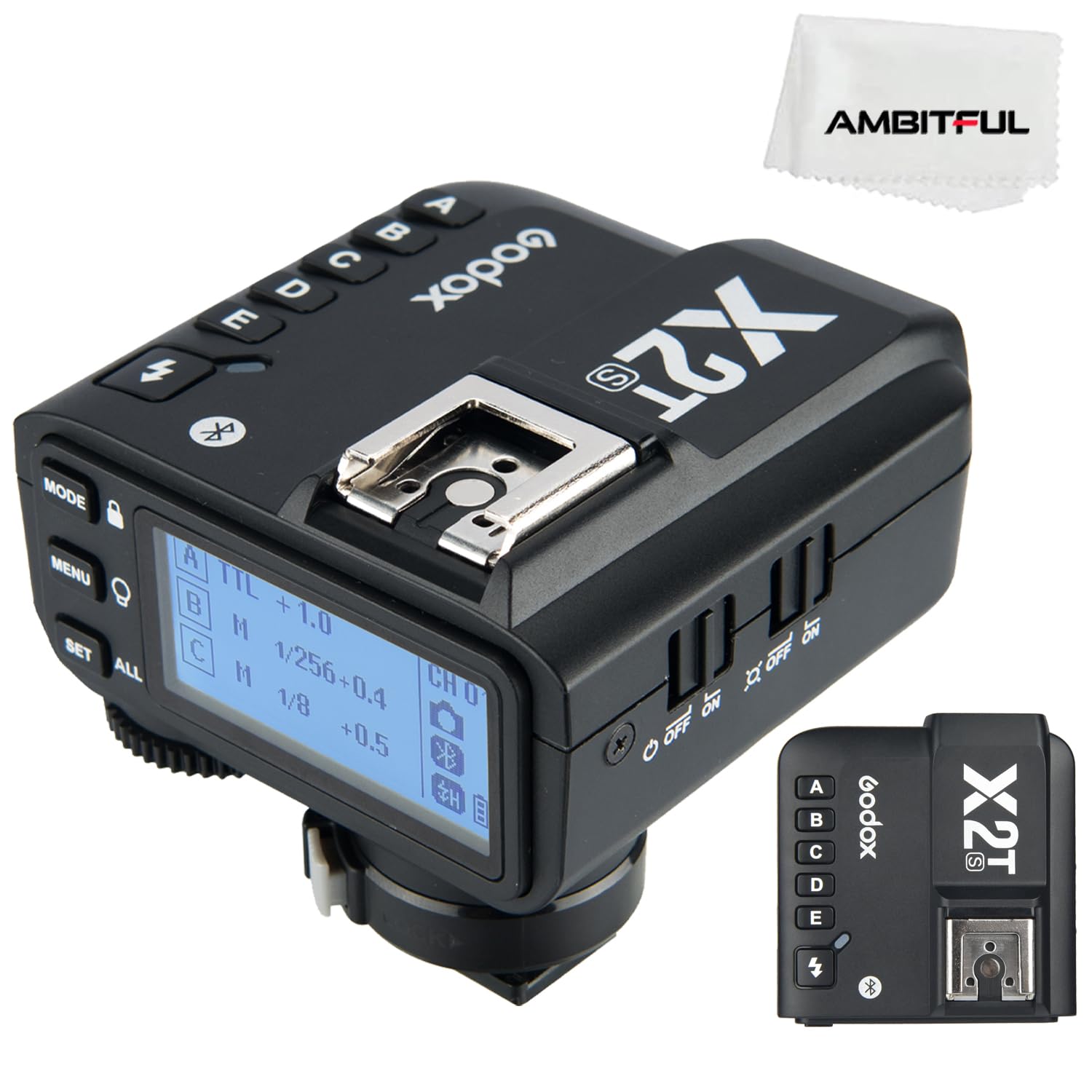 Godox X2T-S TTL 2.4G Wireless Flash Trigger for Sony, Bluetooth Connection, 1/8000s HSS, TCM Function, 5 Separate Group Buttons, 3 Function Button for Quick Setting For Sony Camera