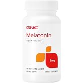 GNC Melatonin 5mg, Supports Restful Sleep, 60 Tablets | Naturally Occurring Sleep Hormone, Beneficial for Frequently Changing Sleep Schedules, Vegetarian Tablet Formula