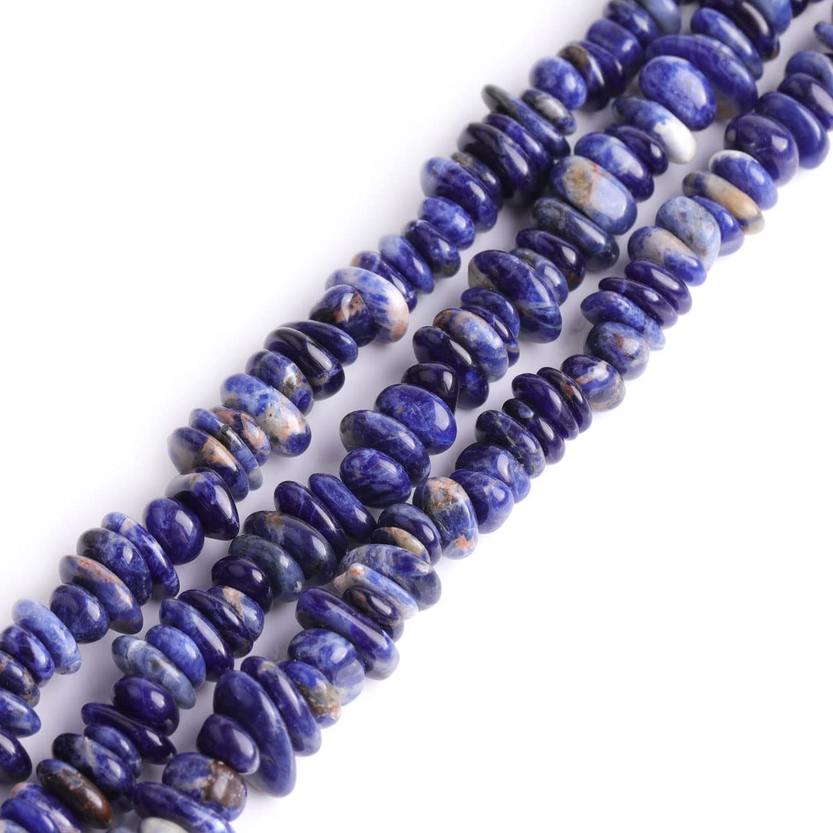 Sweet & Happy Girl's Store 3-5X10-12mm Freeform Potato Shape Gemstone Sodalite Beads Strand 15 Inch Jewellery Making Beads