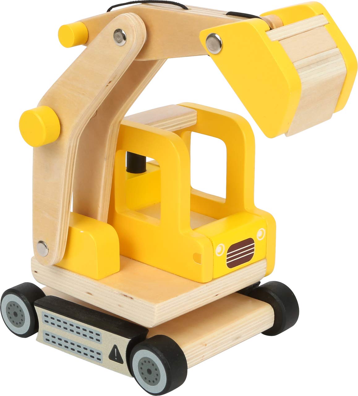 Small Foot Wooden Shovel Excavator, Toy Car with Movable Excavator Arm, 360 Degree Rotation, for Children from 3 Years, 12010