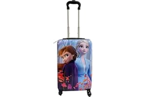 Fast Forward 20 Inches Frozen Suitcase for Kids - Hard Sided Tween Spinner Travel Trolley Kids Suitcase for Girls with Wheels