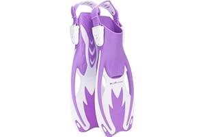 Cressi Rocks Fins, Kids Open Heel Short Fins with Adjustable Straps for Snorkeling and Swimming Quality Since 1946