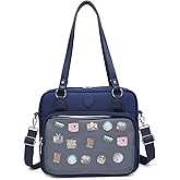 Oxford Ita Bag Crossbody Shoulder Bag Satchel Messenger Backpack Multi-Purpose Pins Display