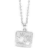Charm America - Silver Heart Mom Pendant Necklace- 925 Sterling Silver- Silver Adjustable Necklace 16"-18"