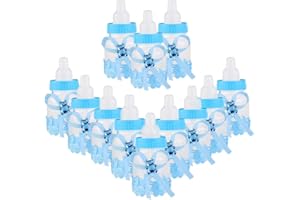 STOBOK Baby Bottle Candy Box for Baby Shower Party Favors, 12pcs Blue Transparent Mini Feeding Bottle Present Boxes for Boy S