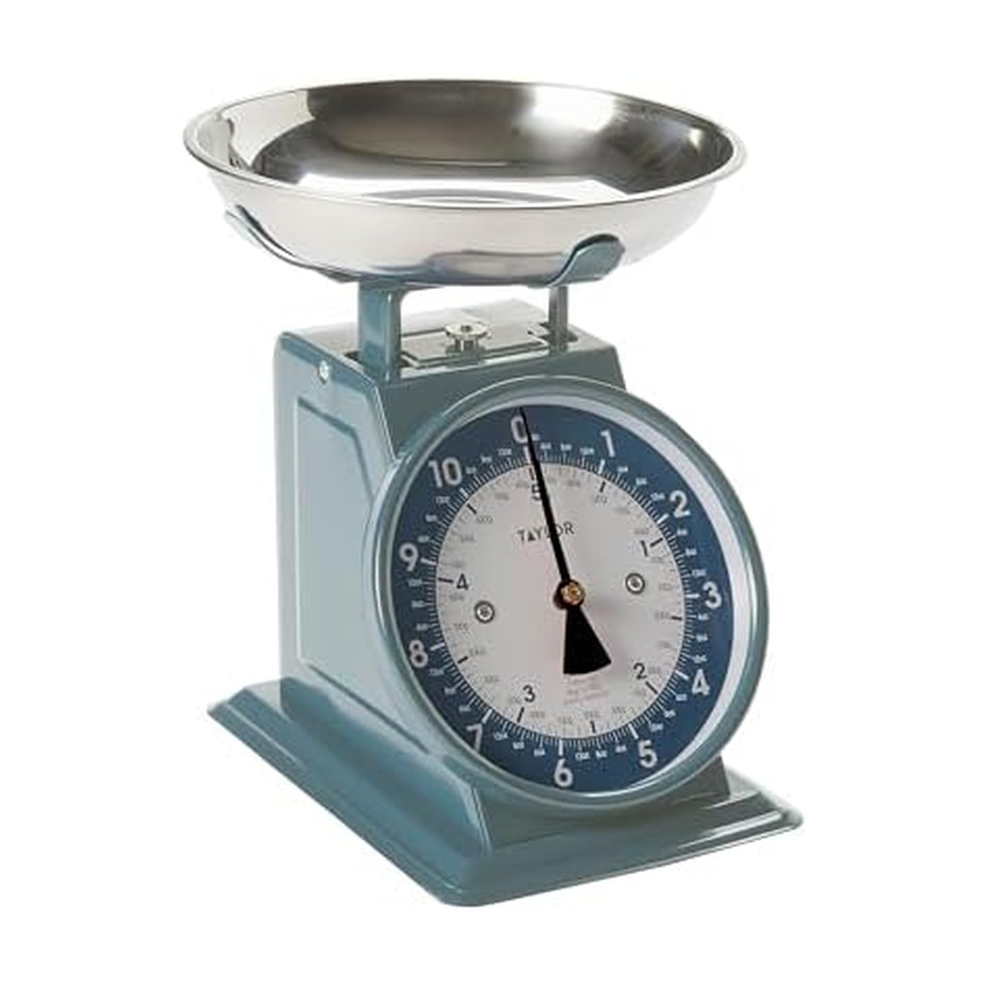 Taylor Mechanical Kitchen Weighing Food Scale with Bowl, Weighs up to 11lbs, Measures in Grams and Ounces, Food Scales for Kitchen, Storm Blue Image