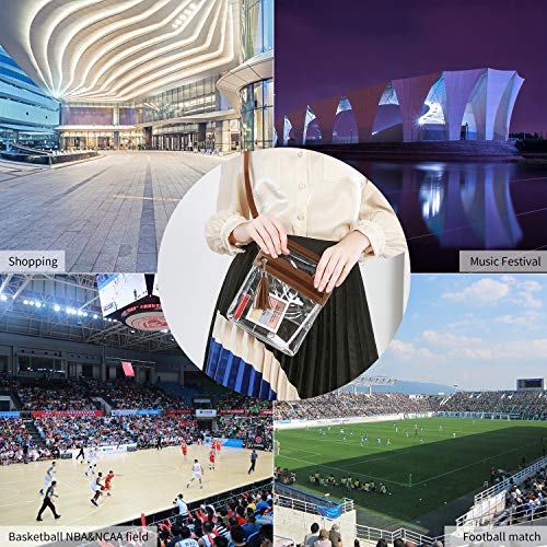YanHao Clear Purse Fashion NCAA PGA NFL Stadium Approved Clear Bag Crossbody Transparent Bag with Tassel