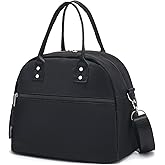 FlowFly Insulated Lunch Bag With Shoulder Strap for Women, Men, and Kids, Large and Reusable, Handle, Freezable Work and School Travel Tote and Meal Prep Organizer (Black)