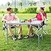 KingCamp KC3866_SILVERBLACK-USVC3 Portable Stable Table for Outdoor Picnic, Camping, Barbecue and Backyard Party, Person, 42.1 × 27.6 × 27.6 inches, Silver/Black_42.1