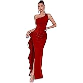 ADYCE Cocktail Dresses for Women Formal Evening Gowns Bodycon Sexy One Shoulder Wedding Guest Dress Party Prom Long Dress