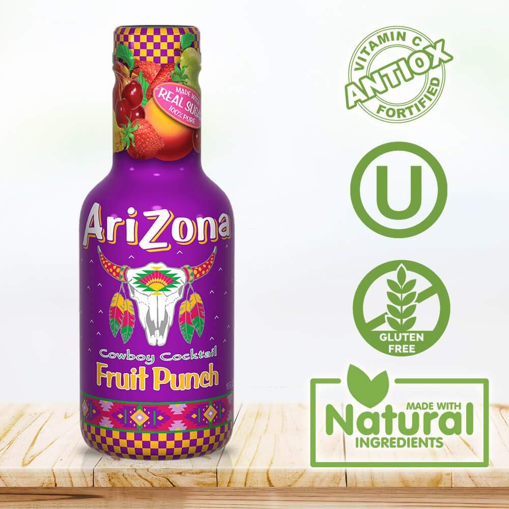 Amazon Com Arizona Fruit Punch 16 9 Fl Oz Pack Of 20 Grocery Gourmet Food