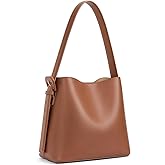 BOSTANTEN Bucket Bag Vegan Leather Shoulder Purses for Women Trendy Adjustable Strap